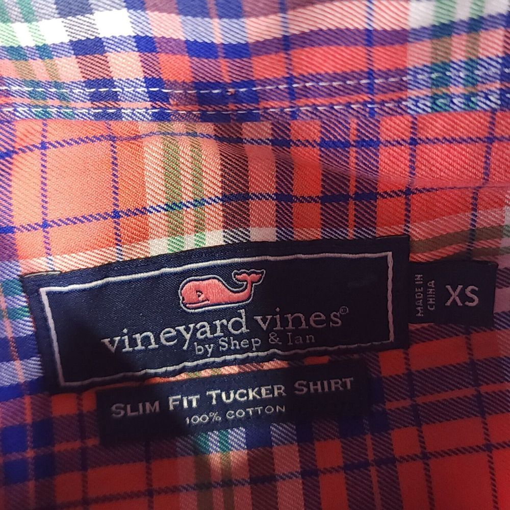 Vineyard Vines Shirt XS Slim Fit Tucker Long Sleeve Button Down Multicolor Plaid - Picture 5 of 9